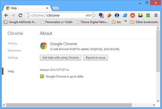 google chrome 23.0